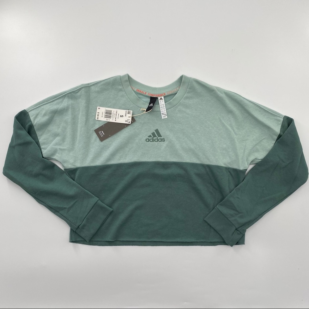 Adidas Women's ColClash Crop Crew Sweatshirt Logo